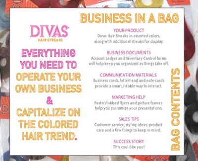Divas Hair Streaks Business In A Bag Contents