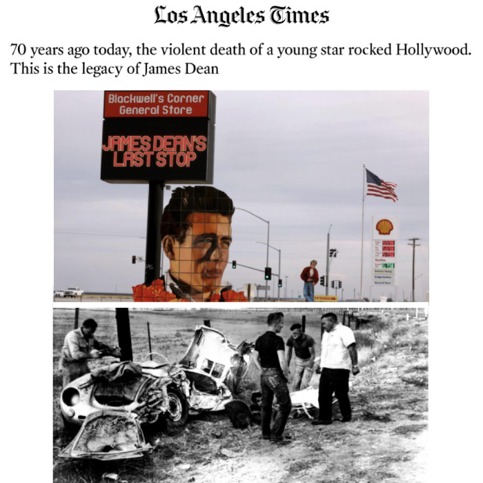 LA Times article James Dean died.