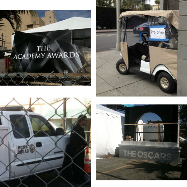 Oscarmania Awards Show Tarp Pre Show Golf Cart Bomb Squad And Stage