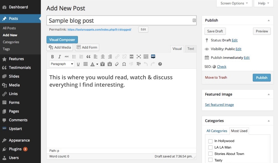 Sample Blog Post Composer